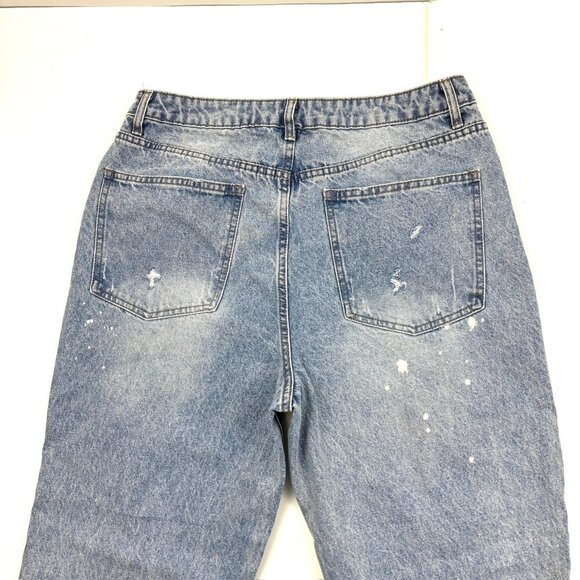 No Boundaries Button fly Distressed Boyfriend Women's size 15 Blue Denim Jeans - Picture 4 of 4